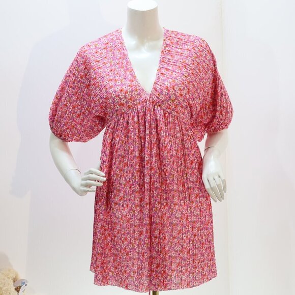 Zara Printed Pleated Dress Size S NEW WITH TAG! - Picture 2 of 5